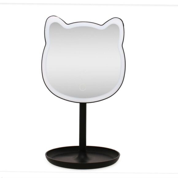 New! Black Cat Kitty LED Mirror! Adorable! - Picture 1 of 2